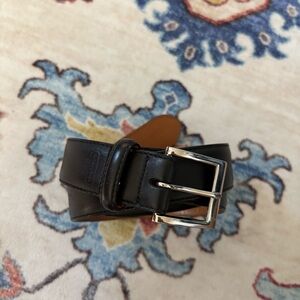 COACH Classic Black Genuine Leather Belt Silver Square Buckle Size 36 F90264